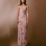 Floral Print Halter Spaghetti Straps Dress Spring & Summer Womens Clothing - InformationEssentials