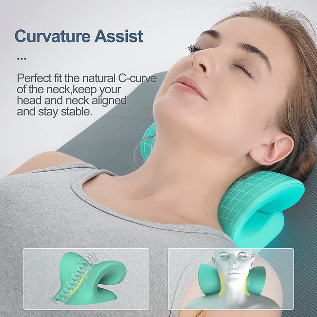 Neck Shoulder Stretcher Relaxer Massage Pillow Cervical
