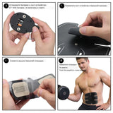 Electric Muscle Stimulator for Exercises Abdominal Trainer Hip Buttock Six Pack Trainer Body Fitness Slimming Massage